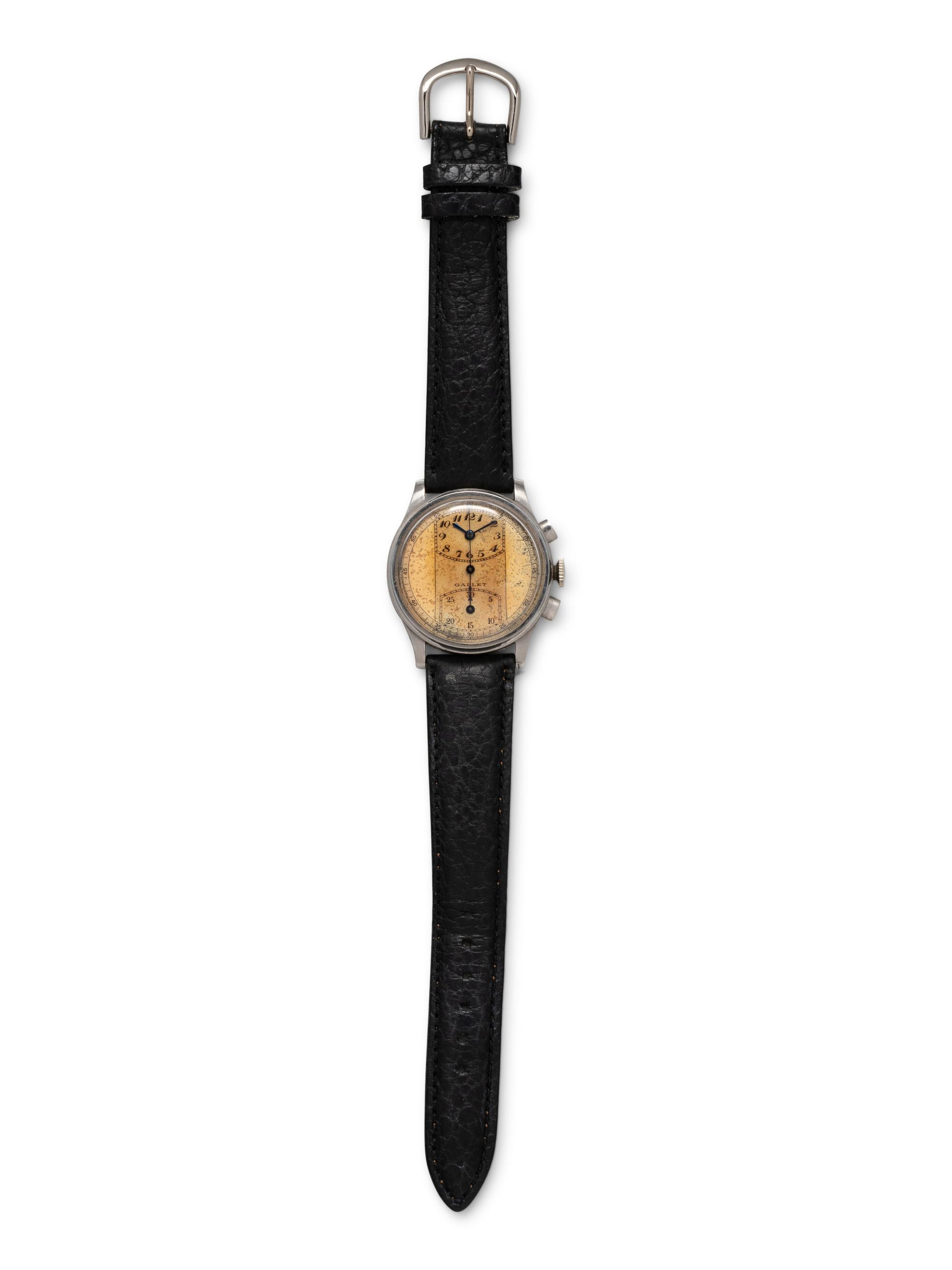 GALLET, STAINLESS STEEL CHRONOGRAPH WATCH