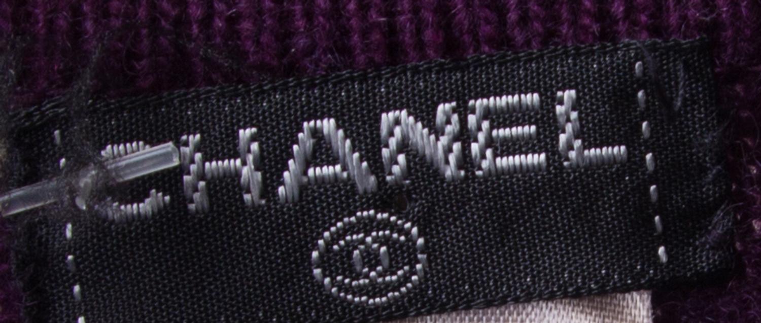 A Chanel Purple Cashmere Sweater Set, Size M.