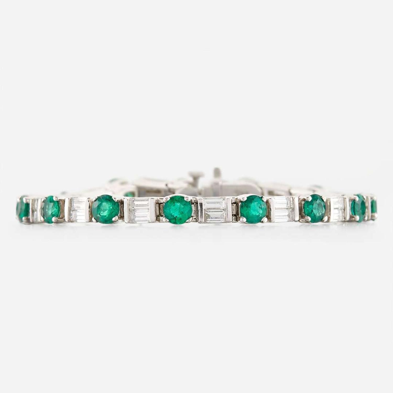 An emerald, diamond, and platinum bracelet, JB Star