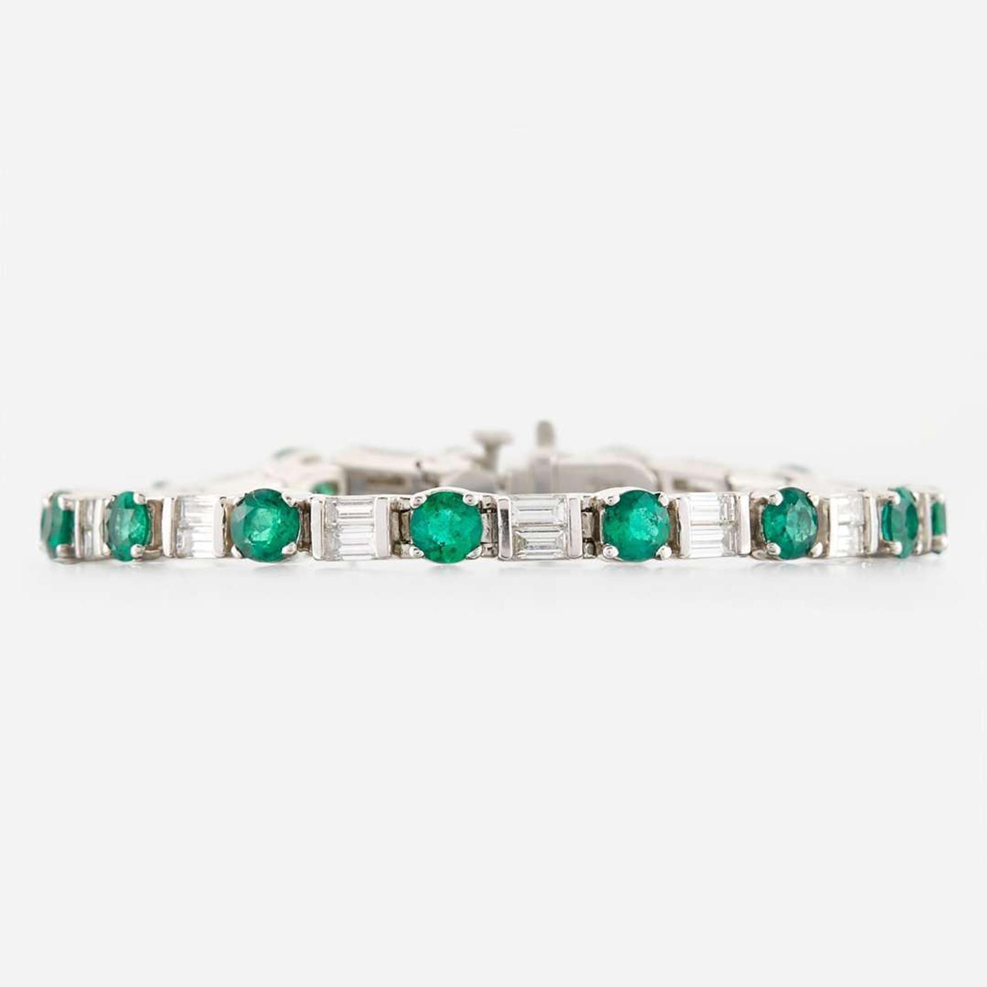 An emerald, diamond, and platinum bracelet, JB Star