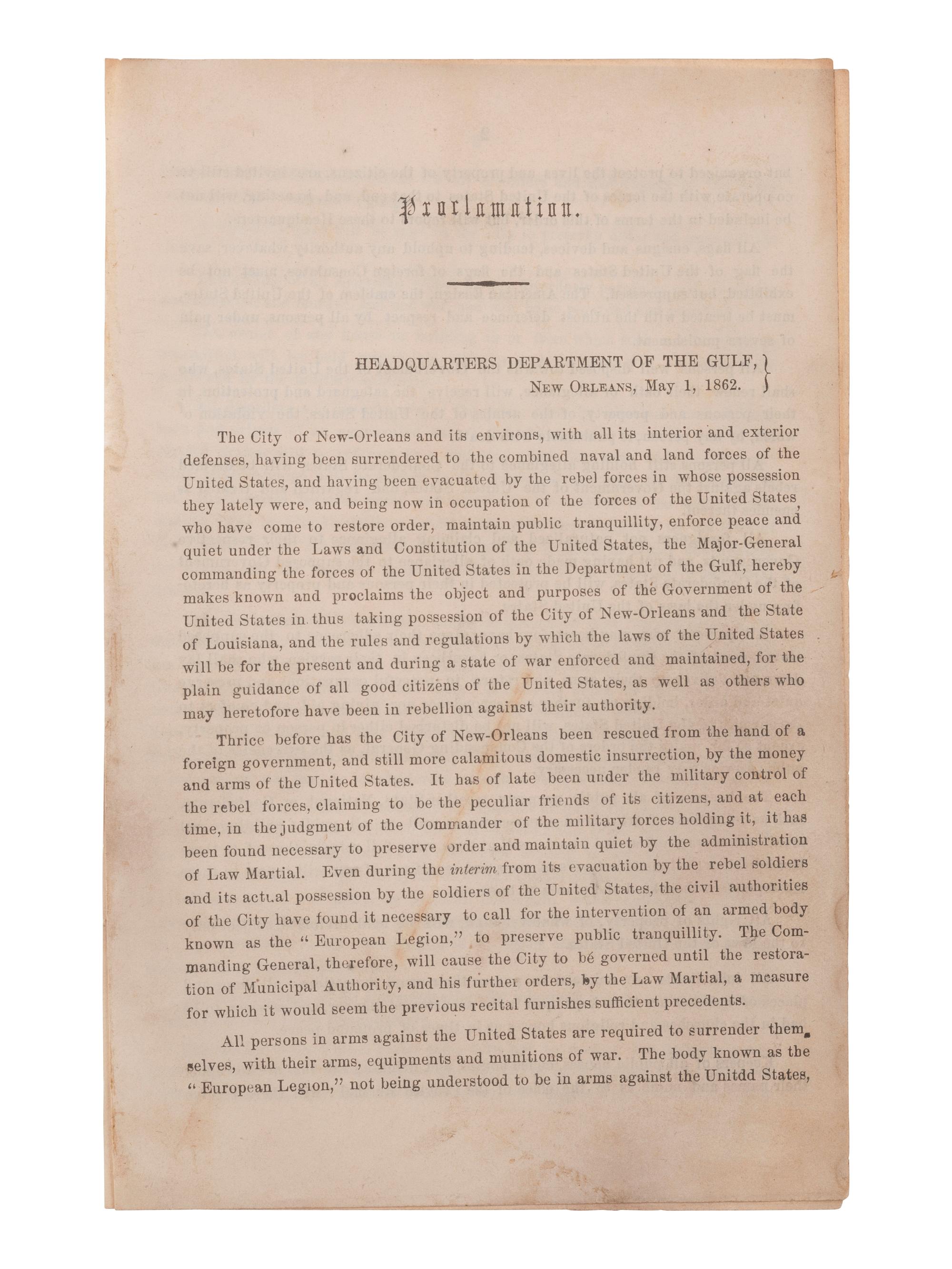 [CIVIL WAR]. FARRAGUT, David G. A. (1801-1870). A group of 3 signed items, including letters.