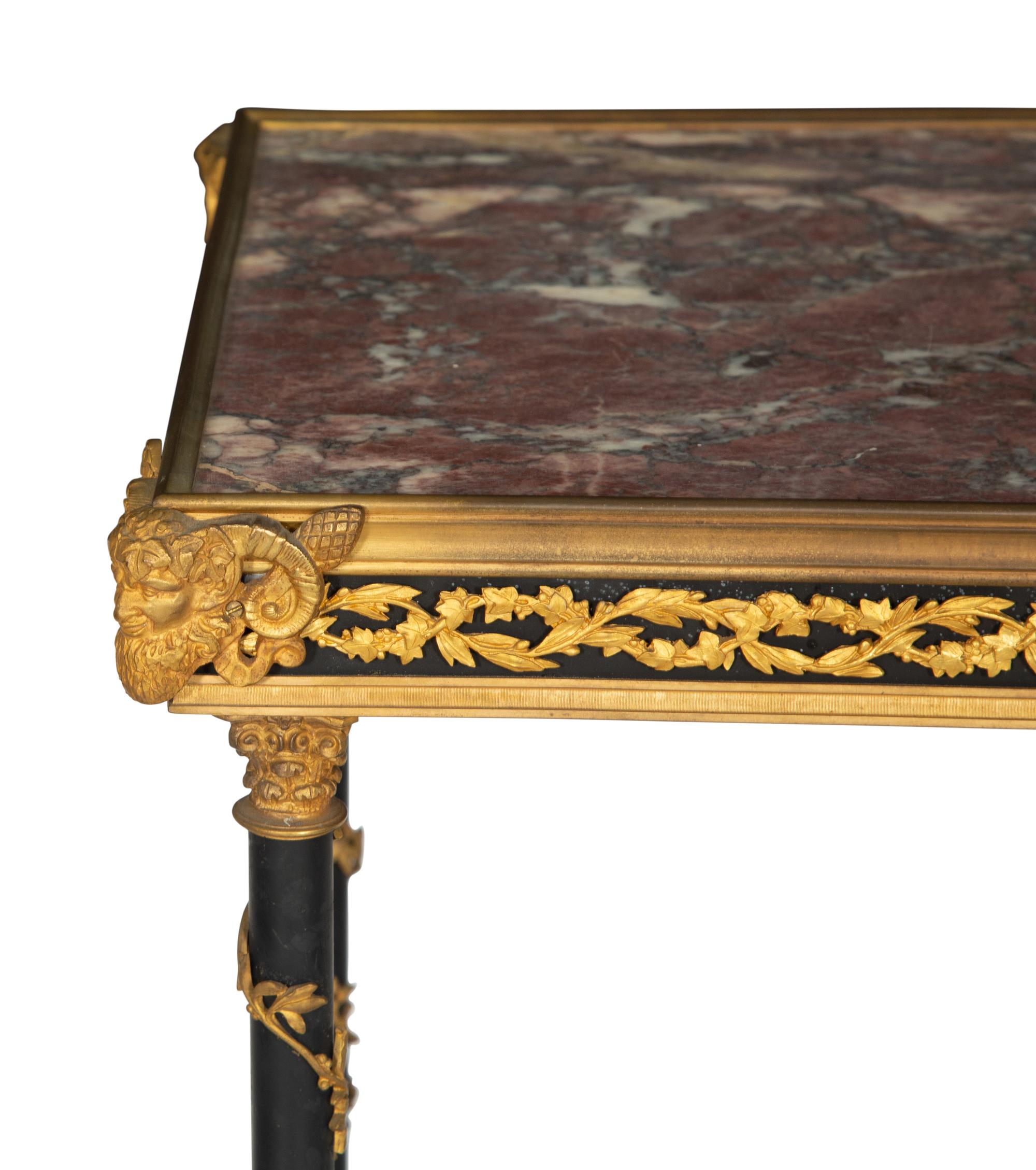 A French Gilt Bronze Mounted Ebonized Side Table