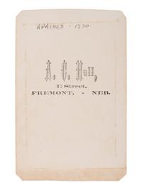 HULL, A.C. (1846-1908), photographer. CDV of three Native American men, possibly Otoe. Fremont, NE, ca 1869.