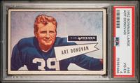 A Group of Nine 1952 Bowman Large Hall of Fame PSA Graded Football Cards,