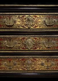 A Louis XIV Gilt Bronze Mounted Tortoise Shell and Brass Marquetry Commode in the Manner of André-Charles Boulle