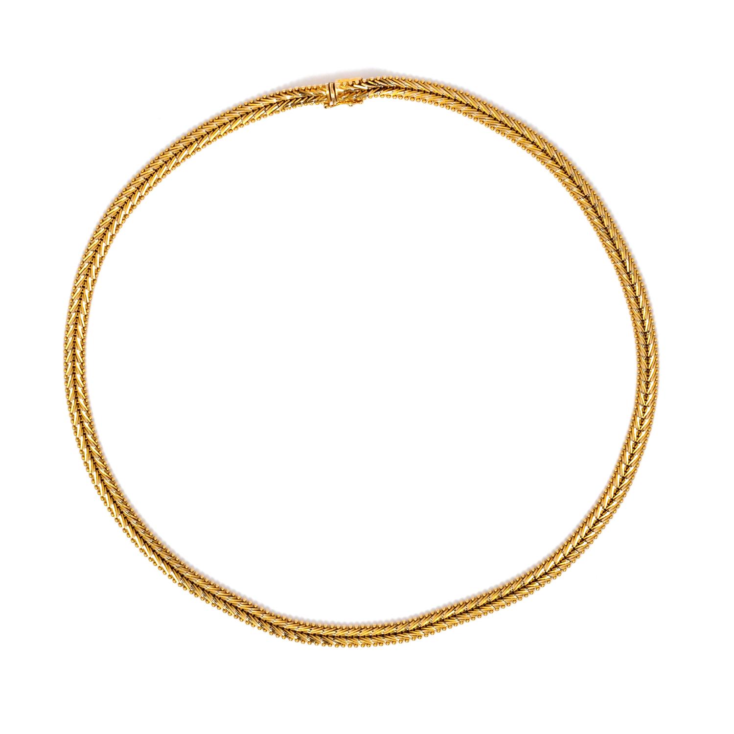 A 14 Karat Yellow Gold Necklace, Italian,