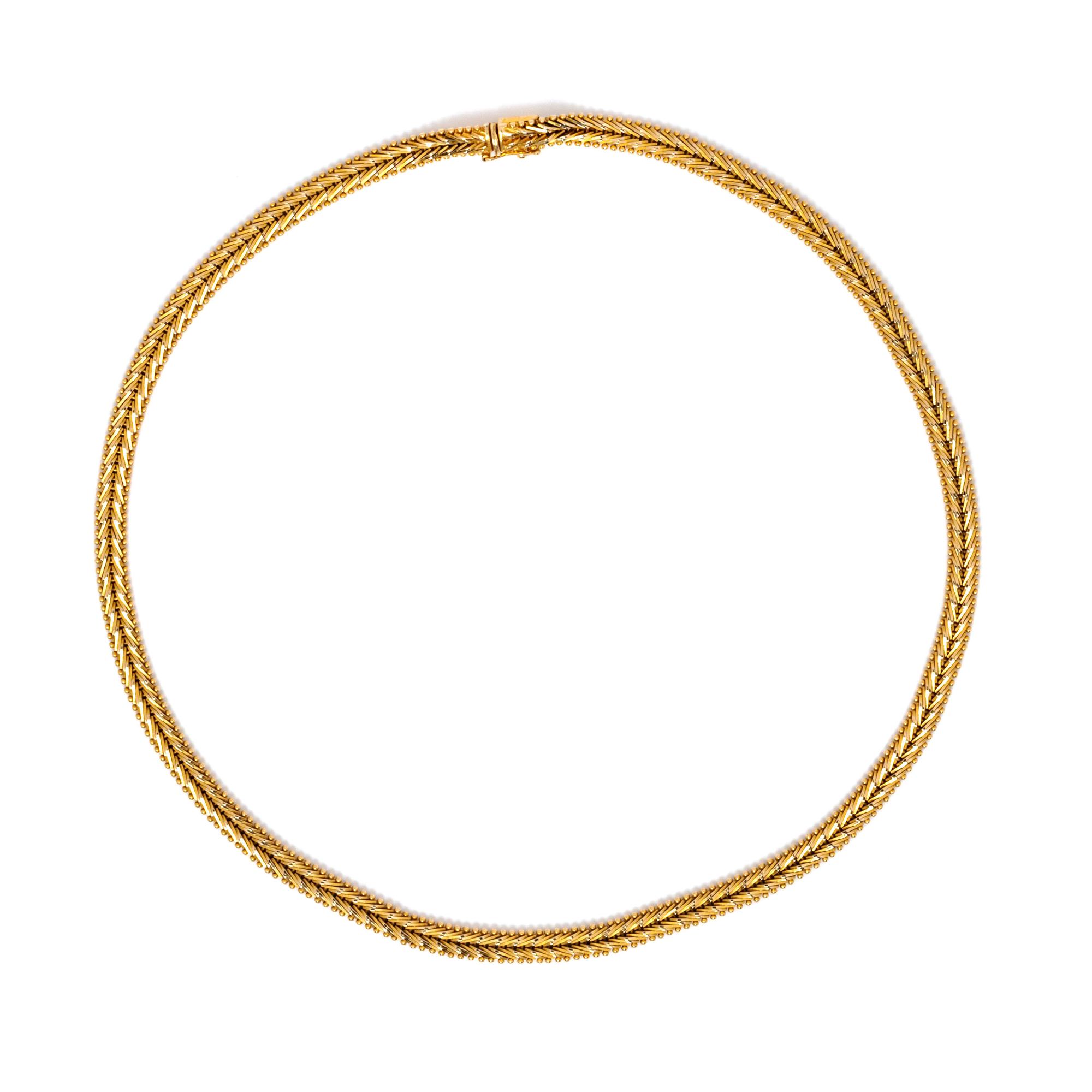 A 14 Karat Yellow Gold Necklace, Italian,