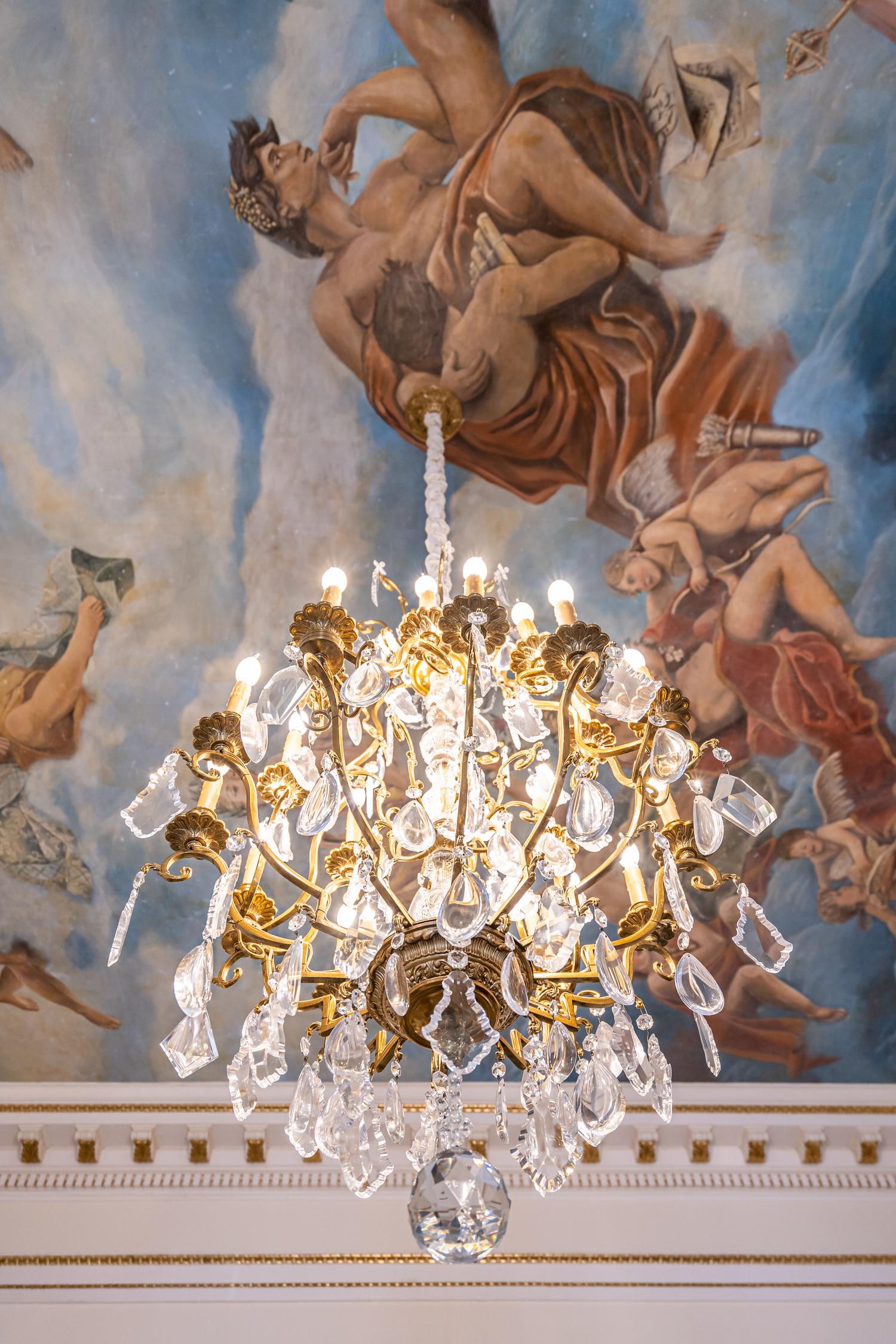 A French Gilt Bronze and Cut Glass Twenty-Light Chandelier