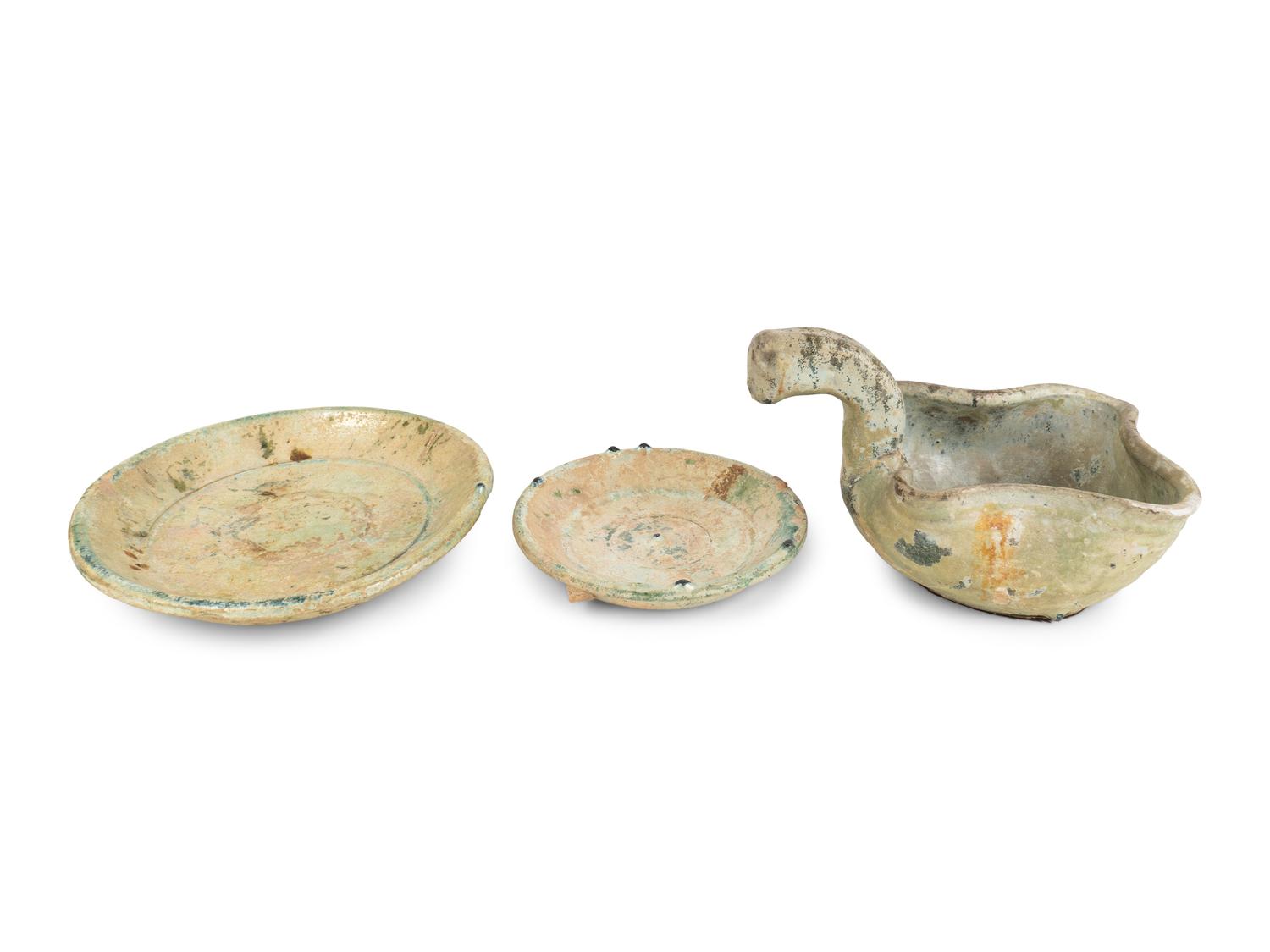 Three Chinese Glazed Terracotta Vessels