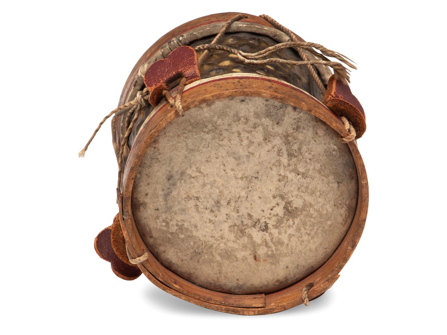 A Miniature Metal Mounted Snare Drum