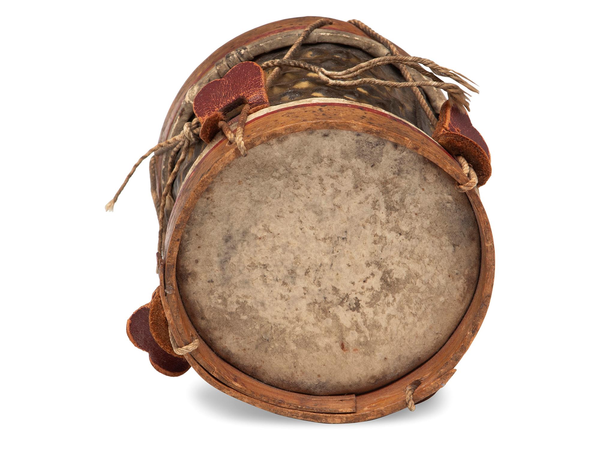 A Miniature Metal Mounted Snare Drum
