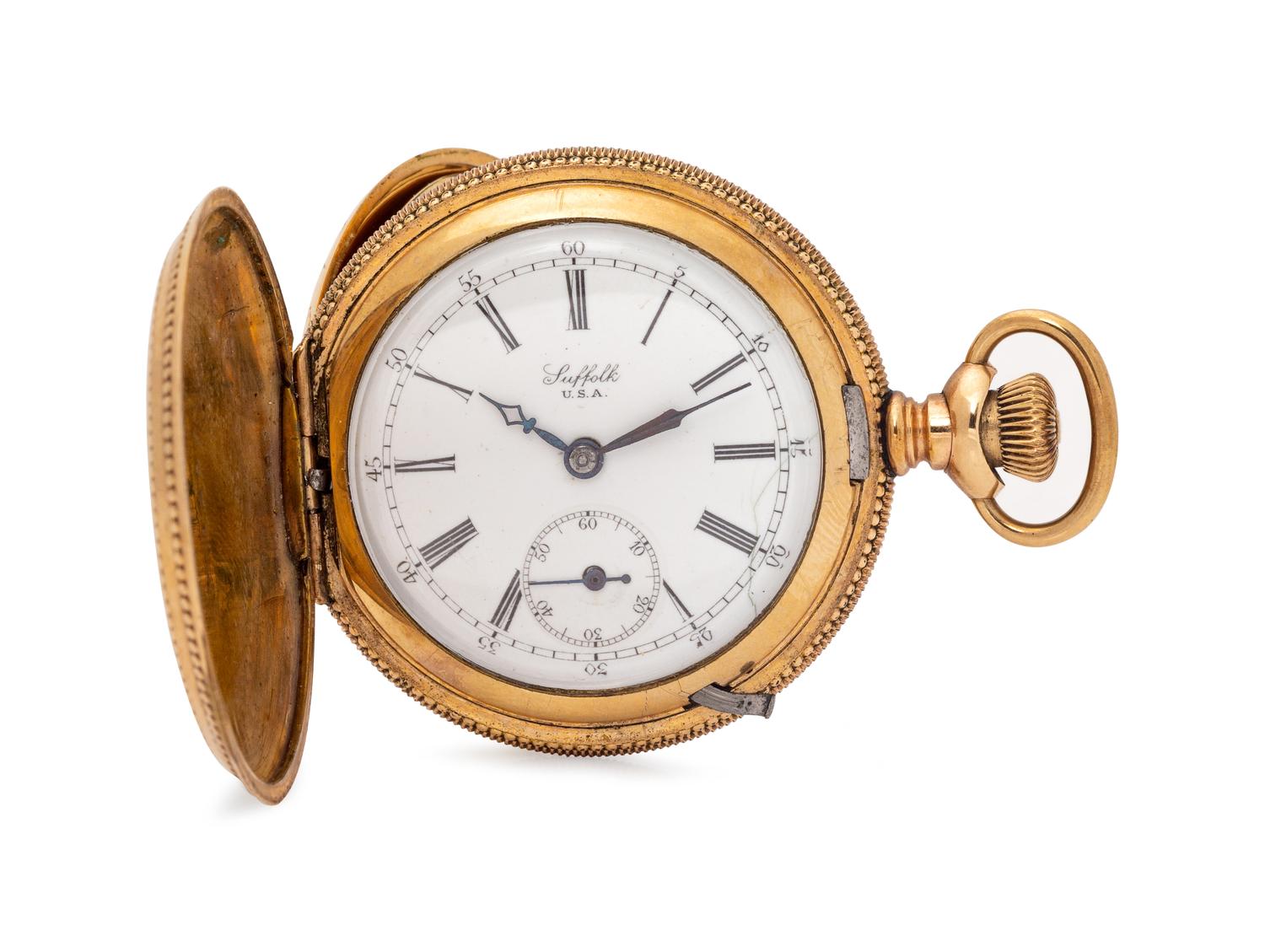 YELLOW GOLD AND GOLD-FILLED HUNTER CASE POCKET WATCH