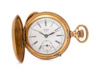 YELLOW GOLD AND GOLD-FILLED HUNTER CASE POCKET WATCH