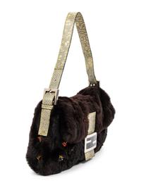 Fendi Medium Baguette in Plucked Mink and Lizard