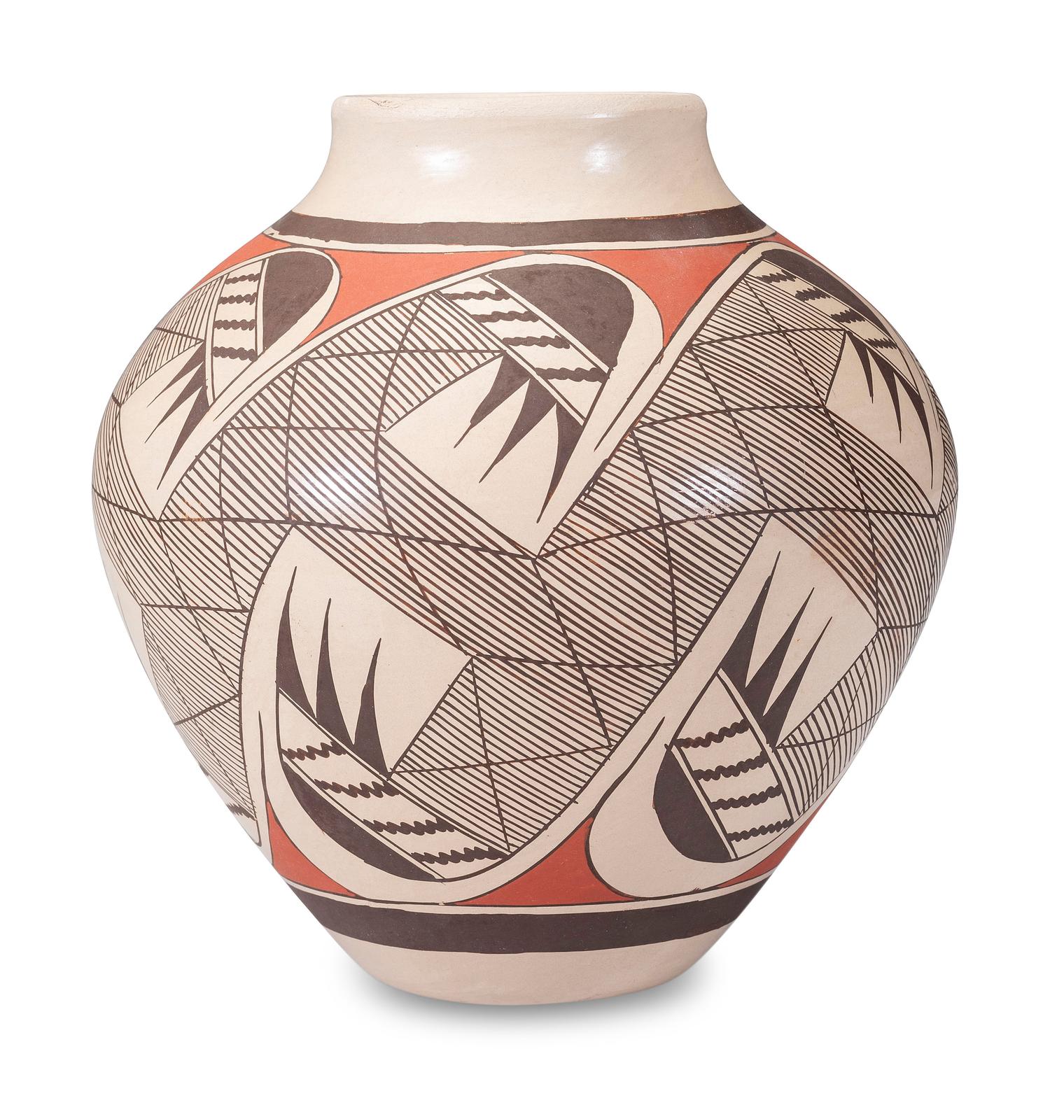 Polychrome Pottery Jar, with Migration Pattern