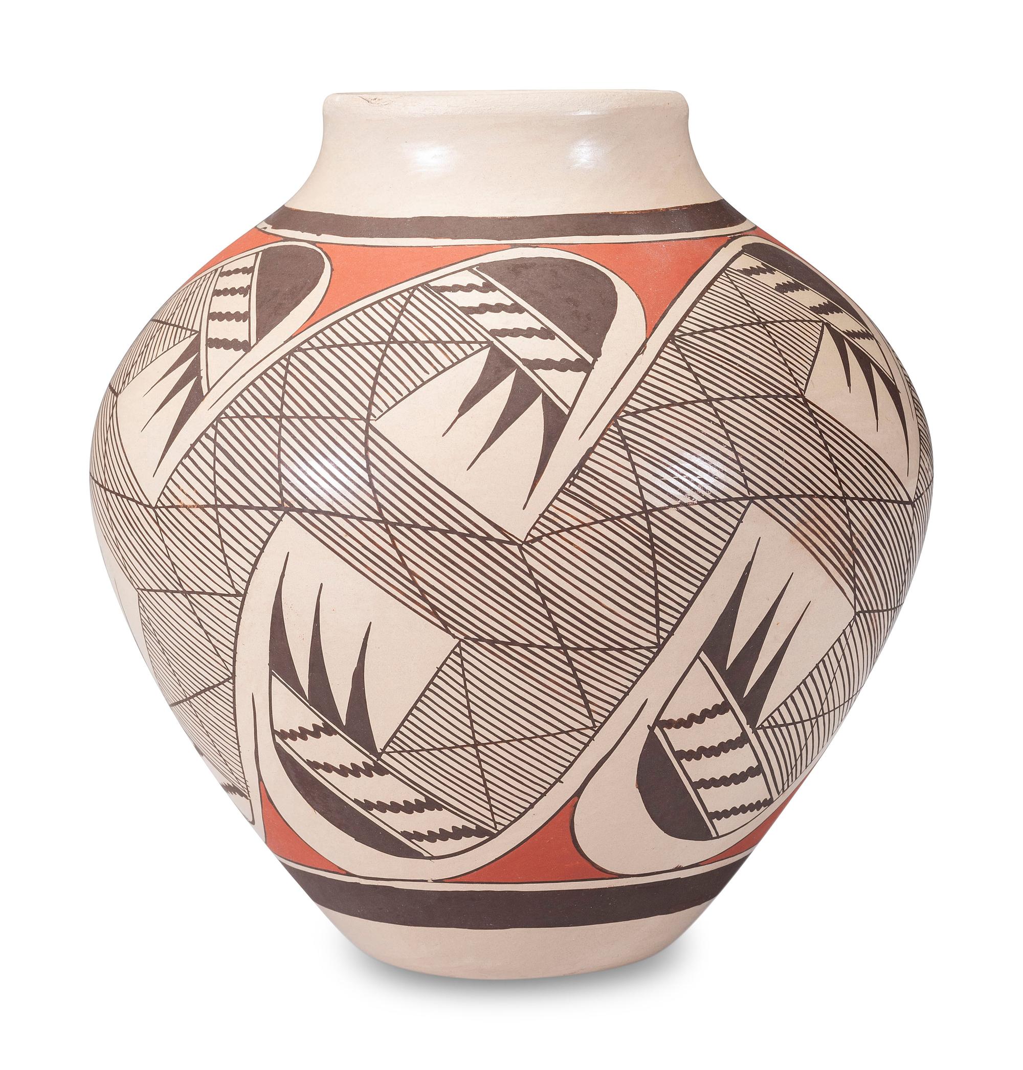 Polychrome Pottery Jar, with Migration Pattern