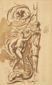 A Pair of French Architectural Gouaches on Paper