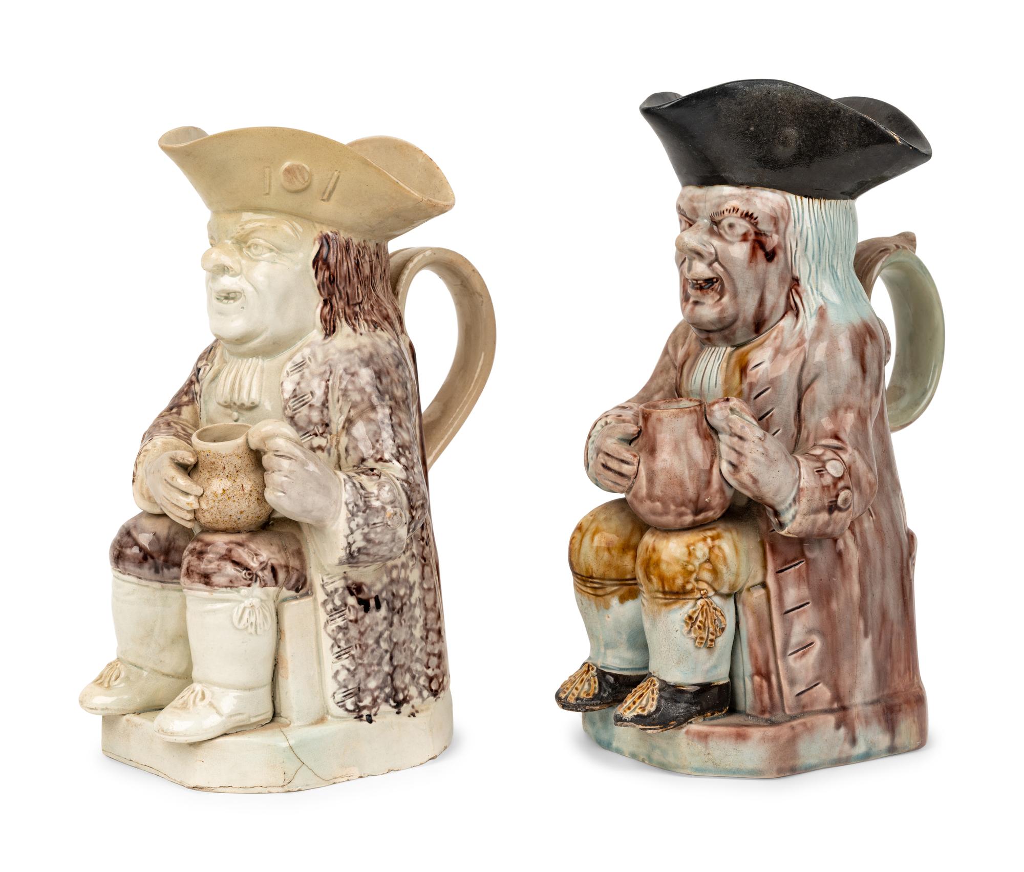 A Ralph Wood-Type Long Face Toby Jug and Another Toby Jug