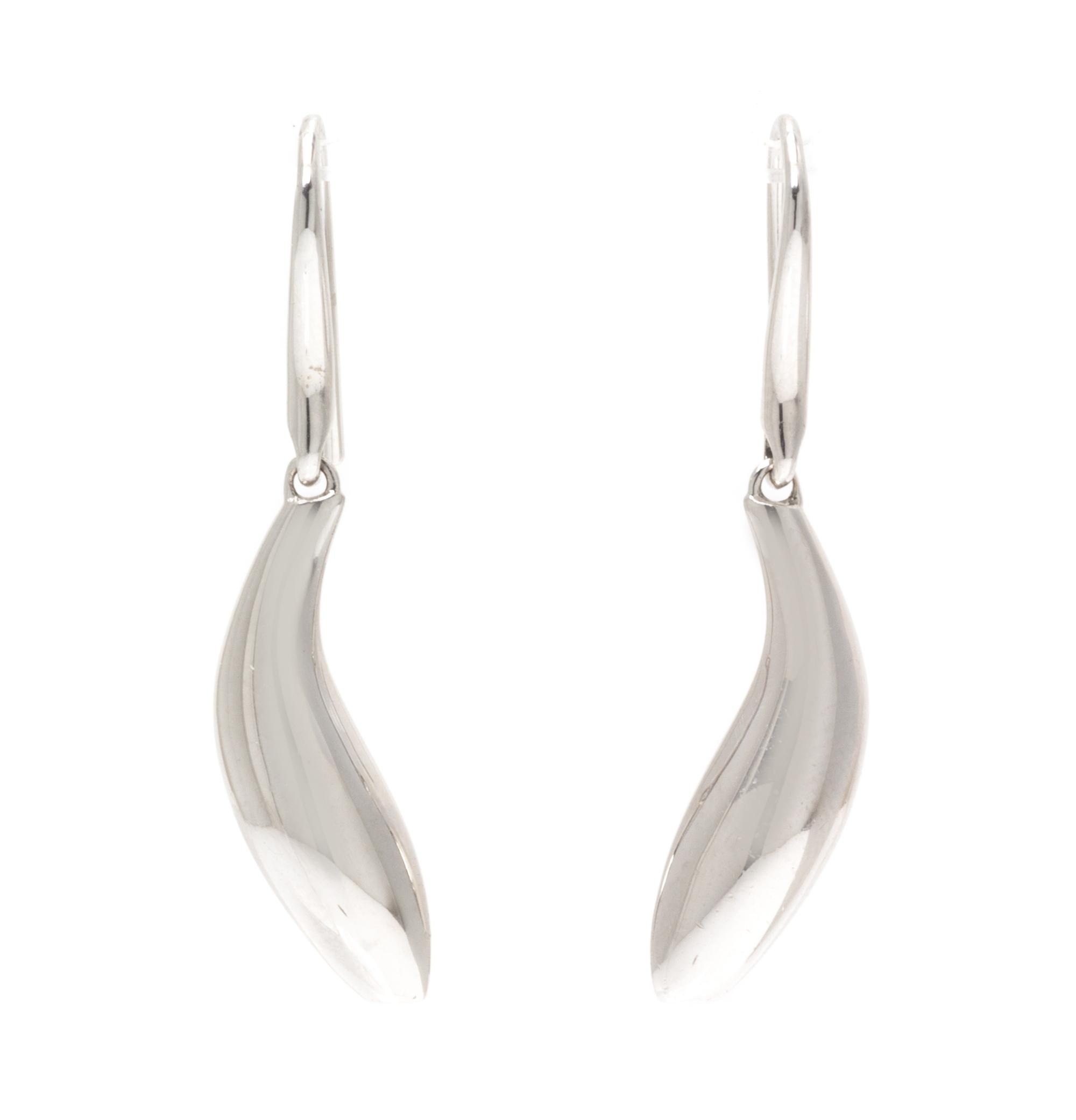A Pair of 18 Karat White Gold "Fish" Earrings, Frank Gehry for Tiffany & Co., 7.80 dwts.
