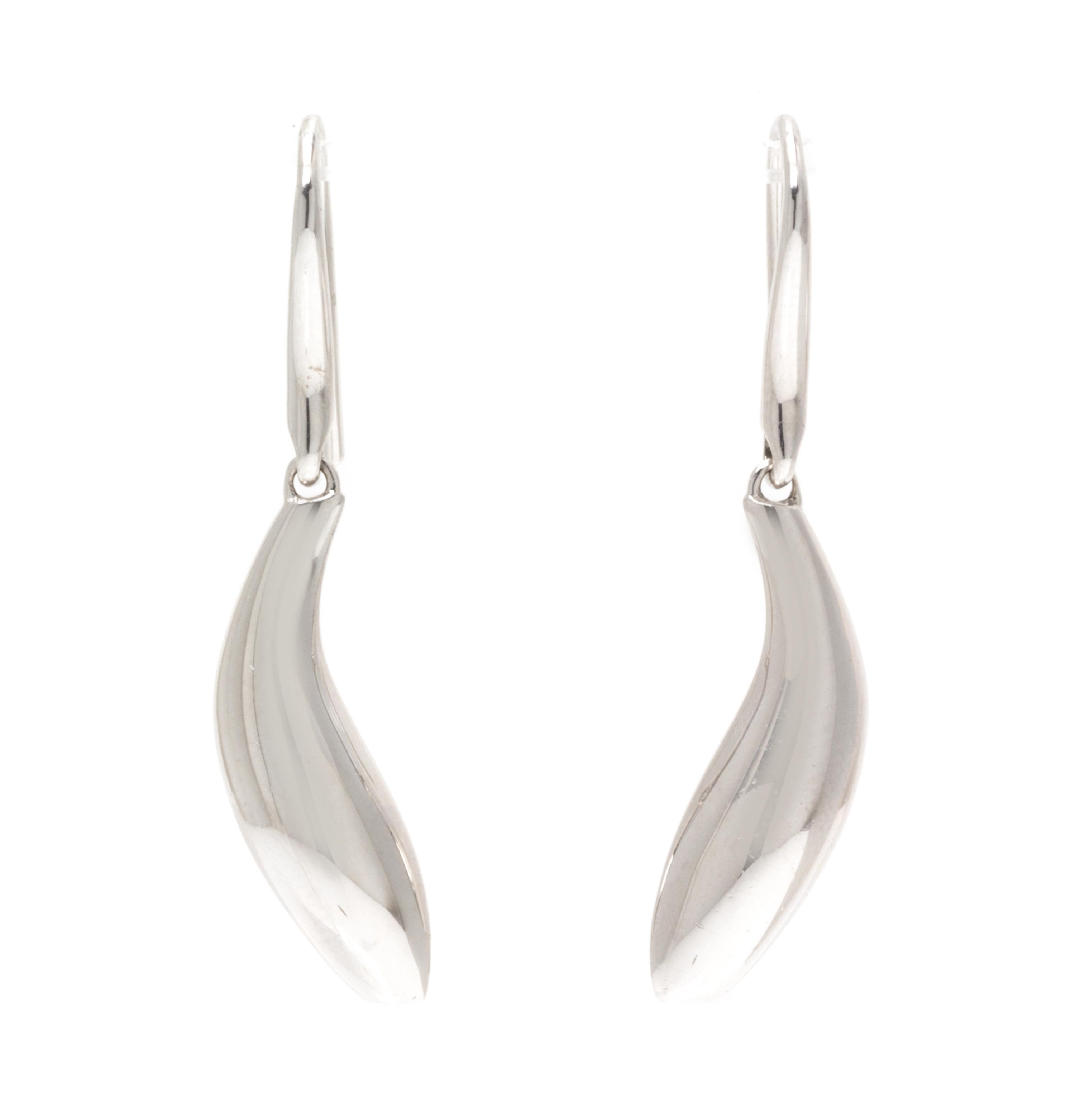 A Pair of 18 Karat White Gold "Fish" Earrings, Frank Gehry for Tiffany & Co., 7.80 dwts.