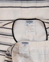 Chanel Silk Striped Skirt Ensemble, 1990s