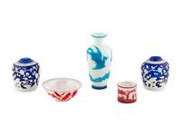 Five Chinese Peking Glass Vessels