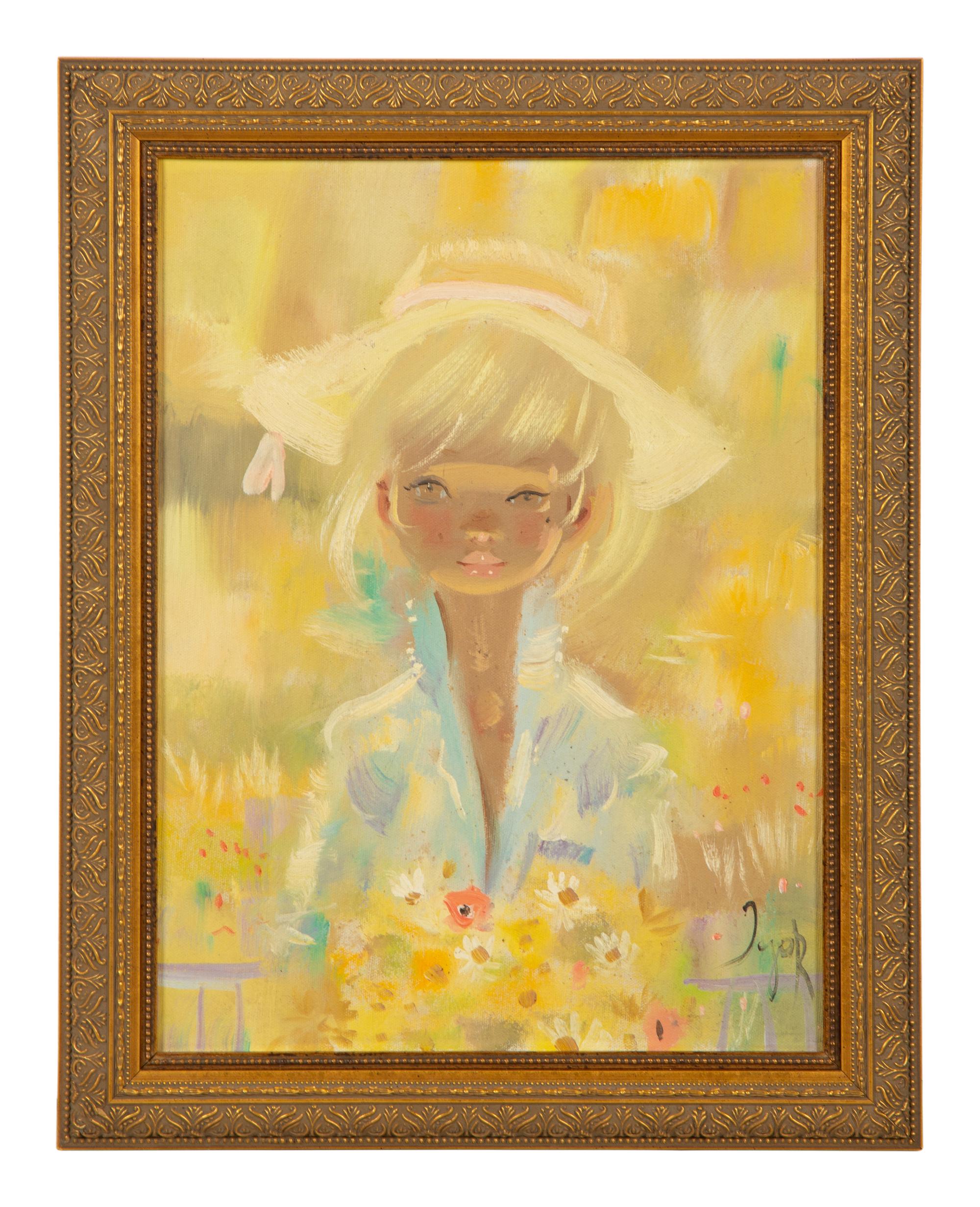 Blonde Girl in Sun Hat
