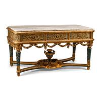 An Italian Neoclassical Style Painted and Parcel Gilt Marble-Top Center Table