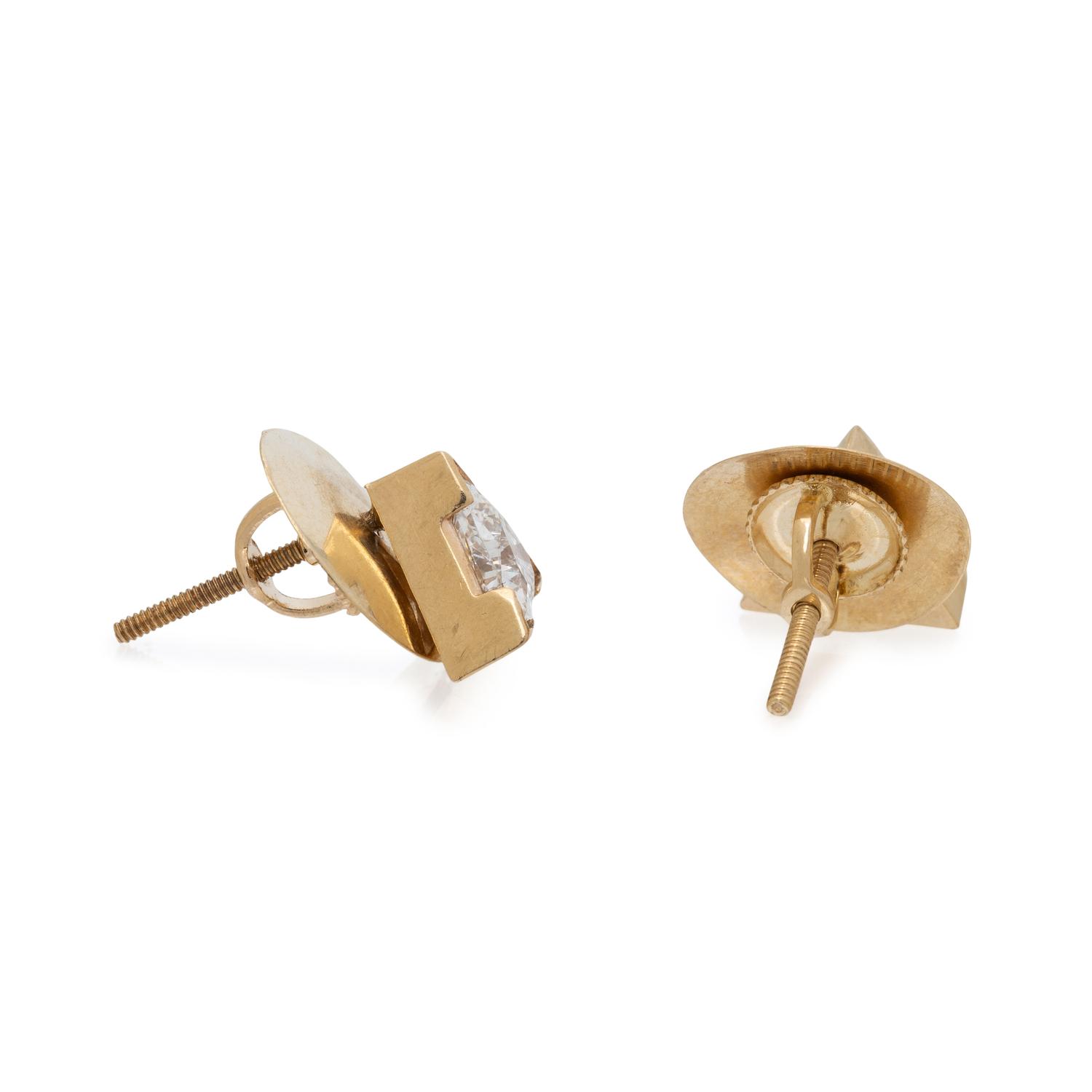 YELLOW GOLD AND DIAMOND EARRINGS