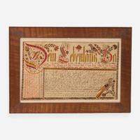Johann Adam Eyer (1755-1837) A Fraktur Vorschrift, dated "1793"
