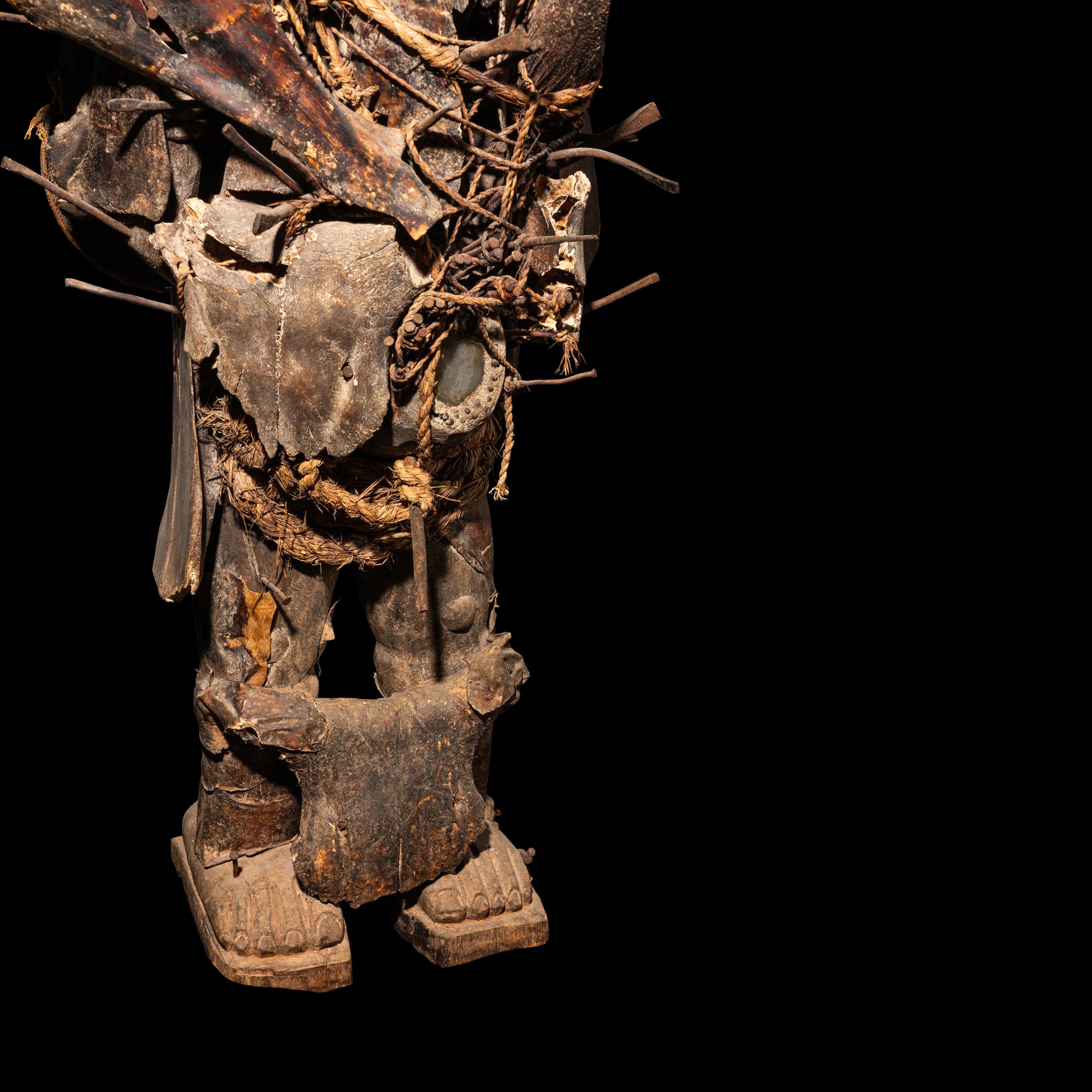 A Yombe Wood Nkisi Nkondi Figure