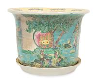 A Chinese Export Porcleain Jardinière with Undertray