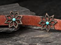 Navajo Sandcast Silver and Turquoise Concha Belt