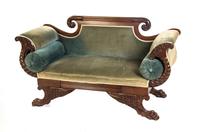 A Pair of American Classical Mahogany Settees, MID-19TH CENTURY, Width 70 inches. — MID-19TH CENTURY,