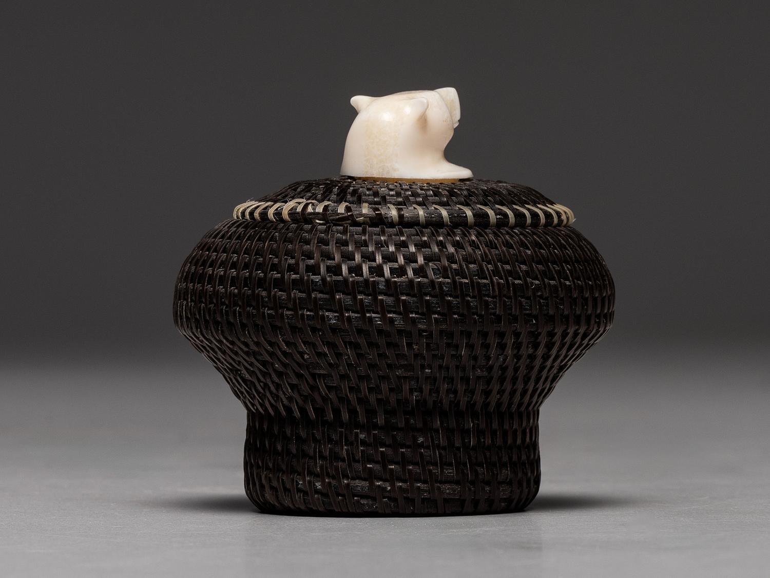 Baleen Basket, with Polar Bear Finial