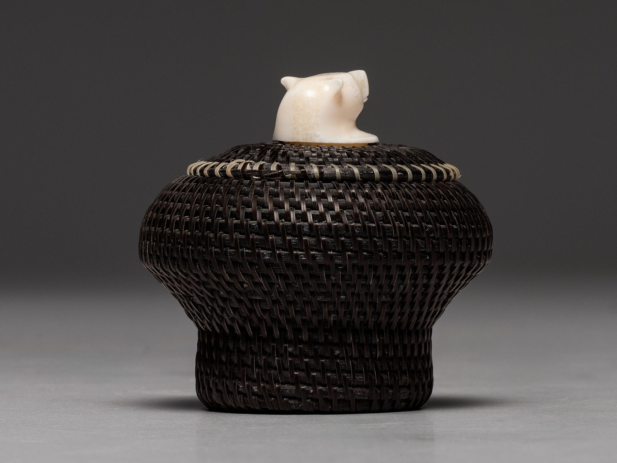 Baleen Basket, with Polar Bear Finial