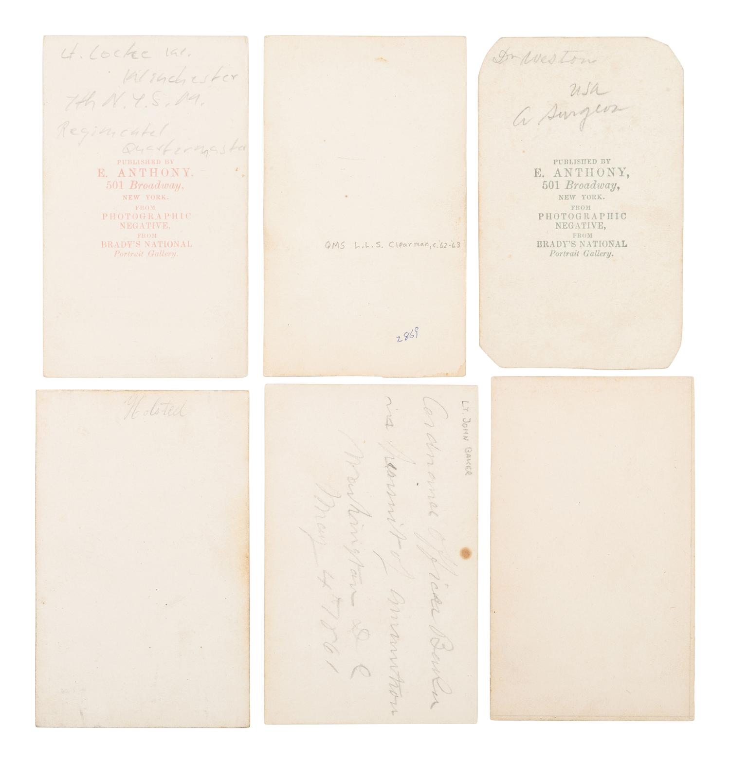 [CIVIL WAR]. A group of 20 CDVs of identified members of the 7th New York State Militia, incl. MOH recipient Rufus King.