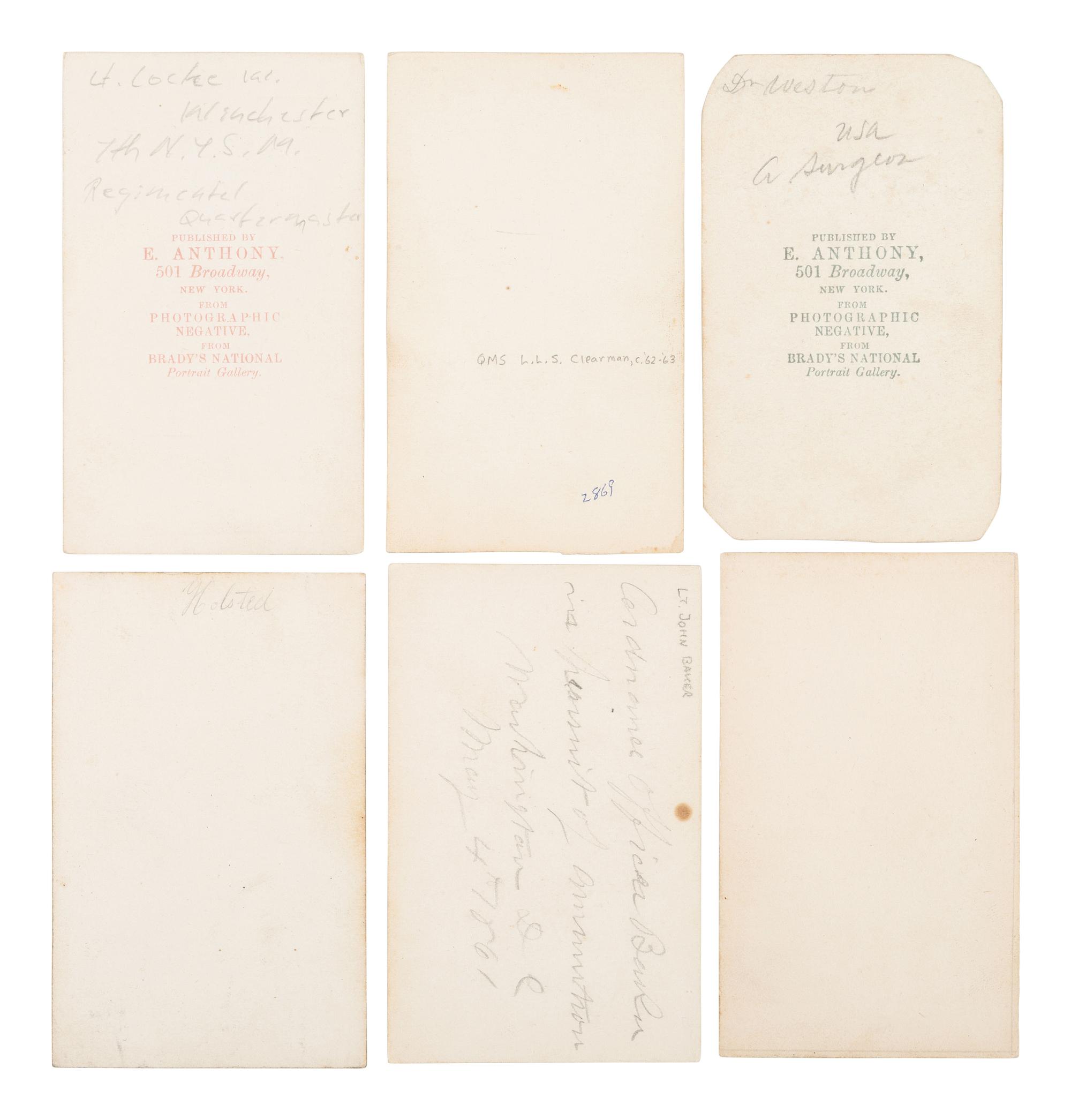 [CIVIL WAR]. A group of 20 CDVs of identified members of the 7th New York State Militia, incl. MOH recipient Rufus King.