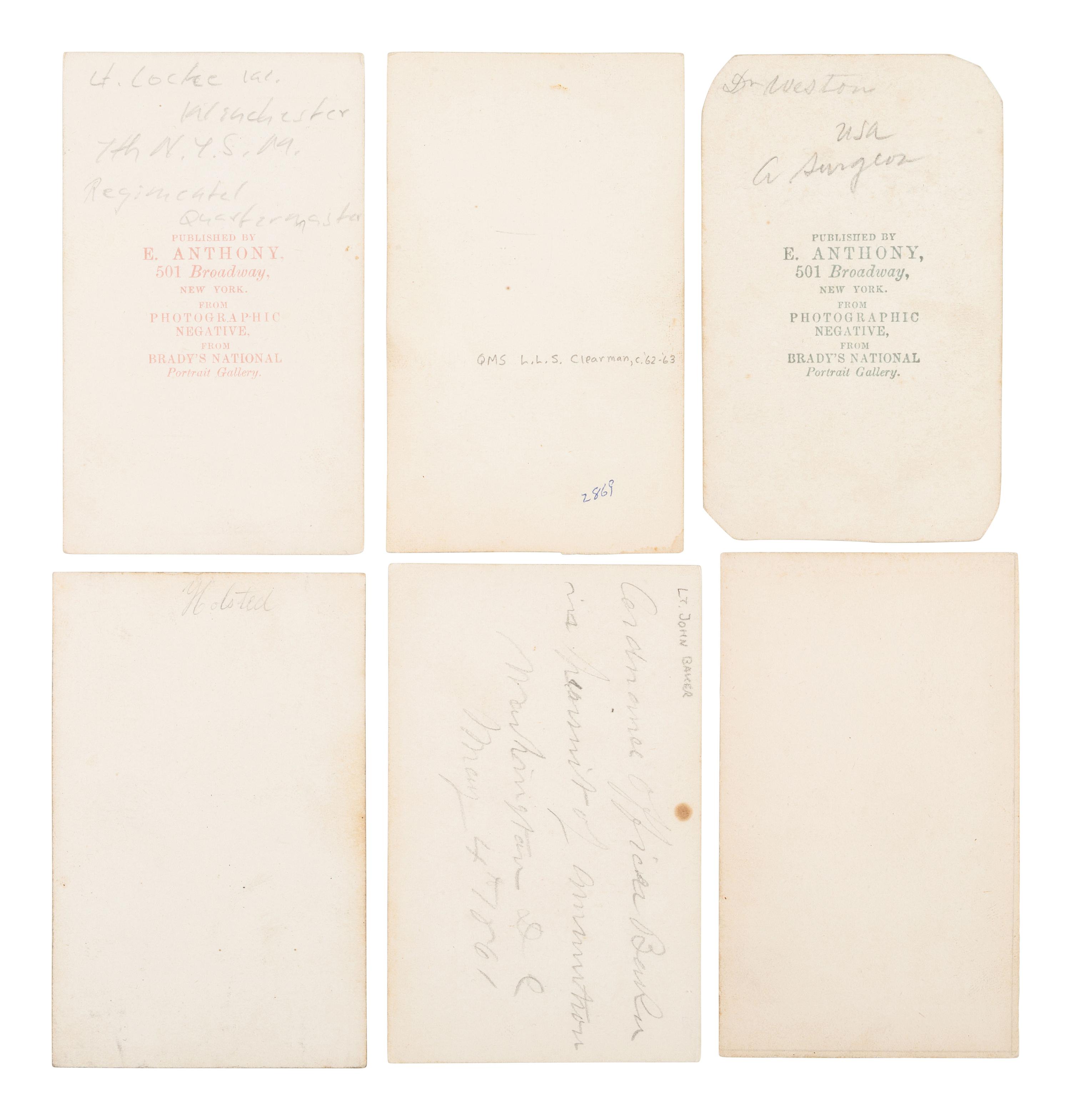 [CIVIL WAR]. A group of 20 CDVs of identified members of the 7th New York State Militia, incl. MOH recipient Rufus King.