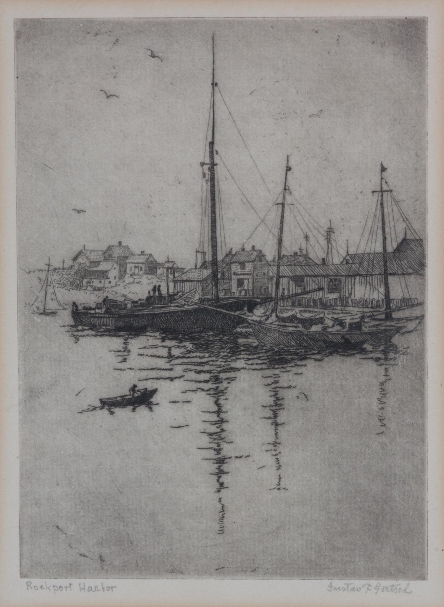 Gustav F. Goetsch, (American, 1877-1969), Rockport Harbor together with Little Harbor, 1940