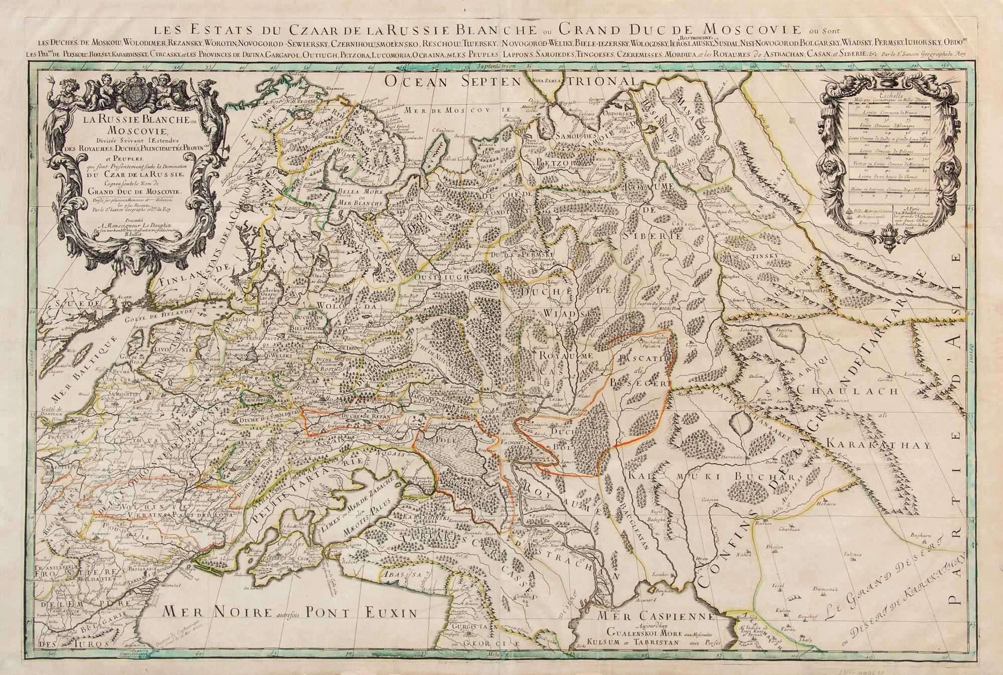 JAILLOT, Alexis-Hubert (1632-1712). La Russie Blanche ou Moscovie. Paris, 1674.