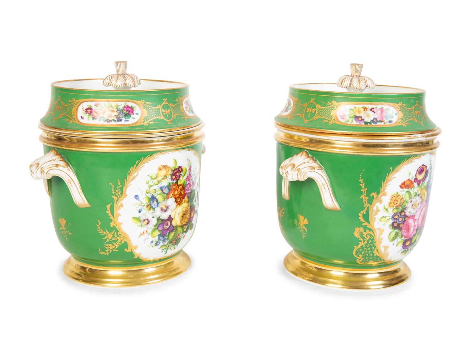 A Pair of Sevres Style Porcelain Fruit Coolers — 19TH CENTURY