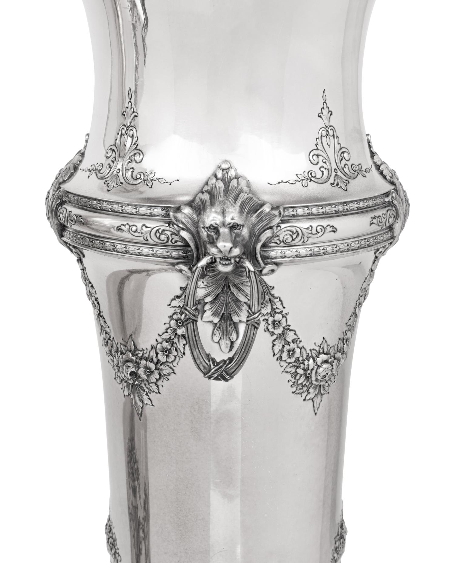 A Pair of Large American Silver Vases