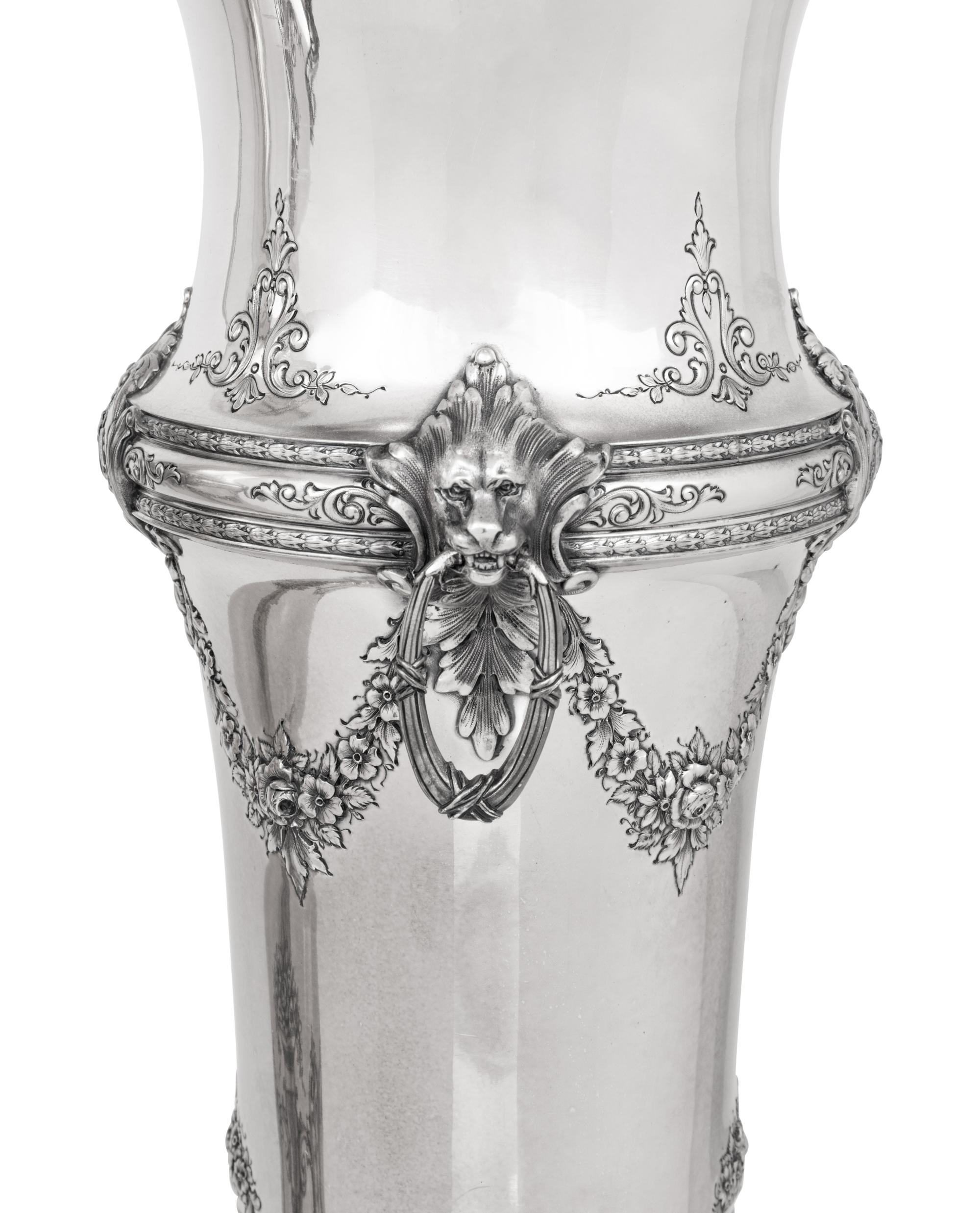 A Pair of Large American Silver Vases