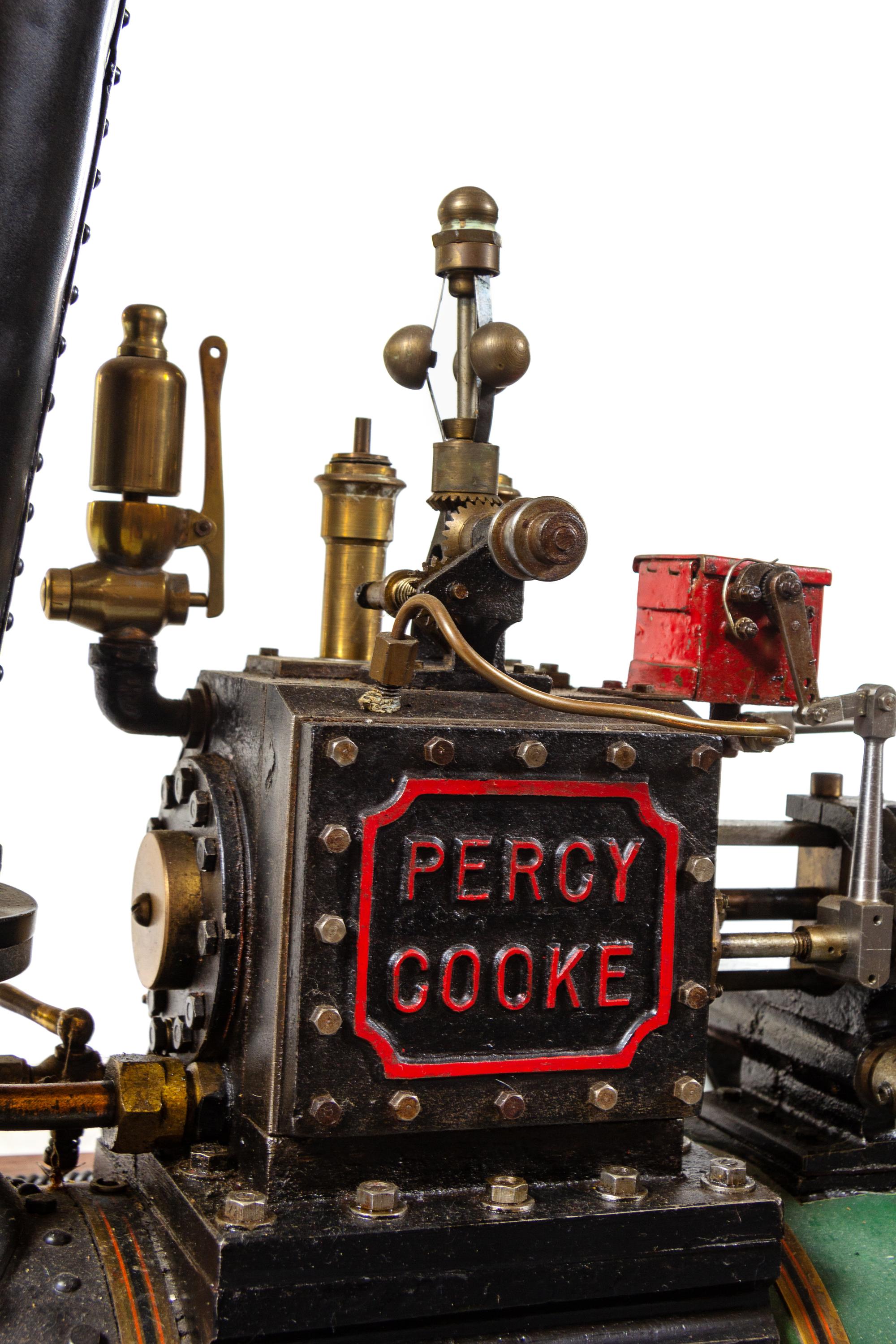 A Painted Metal Percy, Cooke & Codnor Live-Steam Tractor Scale Model