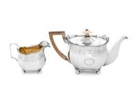 A George III Silver Teapot and Creamer