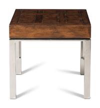 A Chrome and Oak Top Side Table