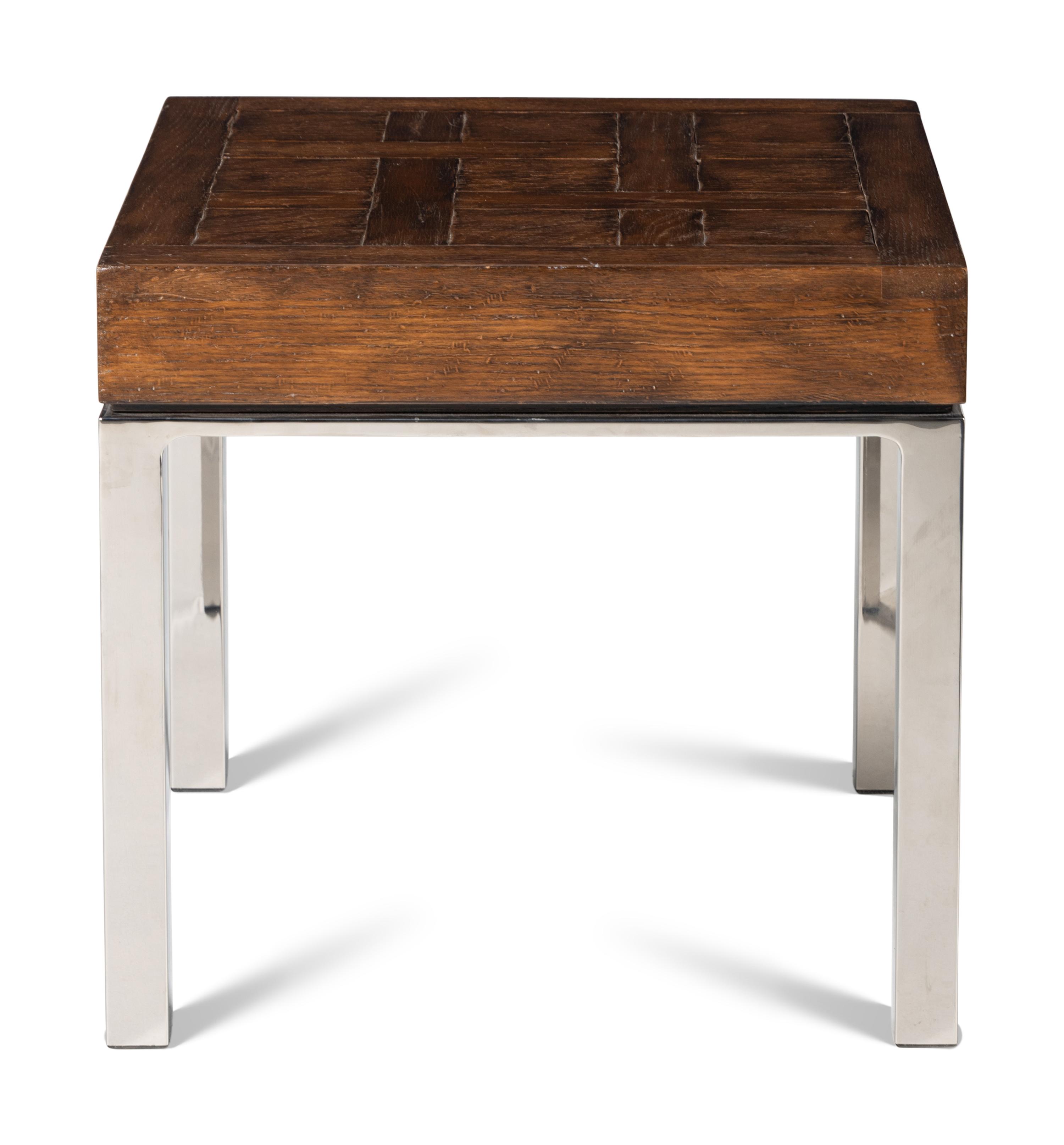 A Chrome and Oak Top Side Table