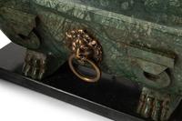 A Pair of Grand Tour Style Marble Sarcophagi