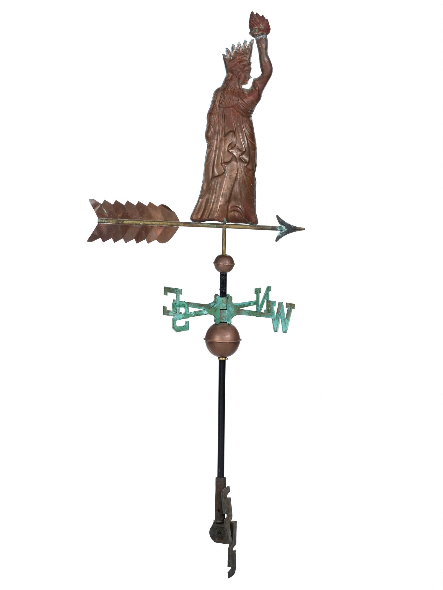 A Molded Copper Statue of Liberty Weathervane